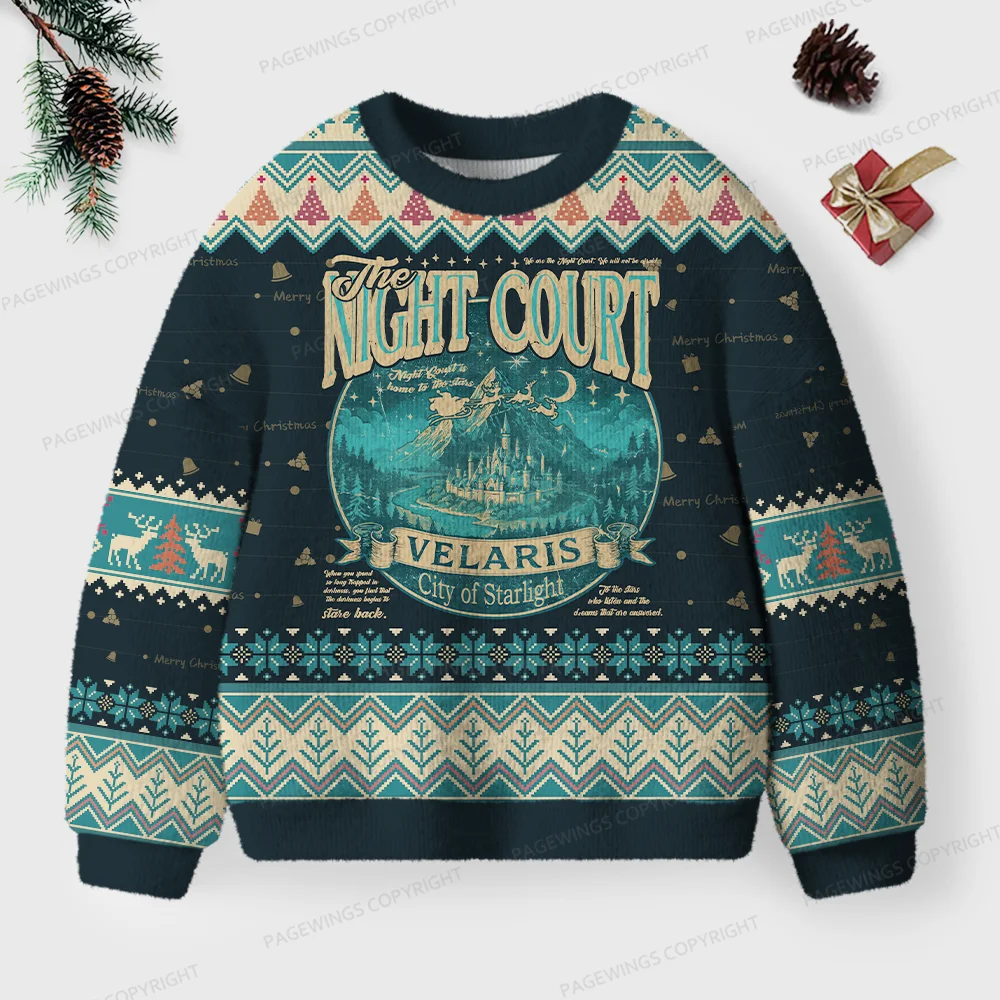Pagewings The Night Court Velaris City Of Starlight Unisex Ugly Knit Sweatshirt
