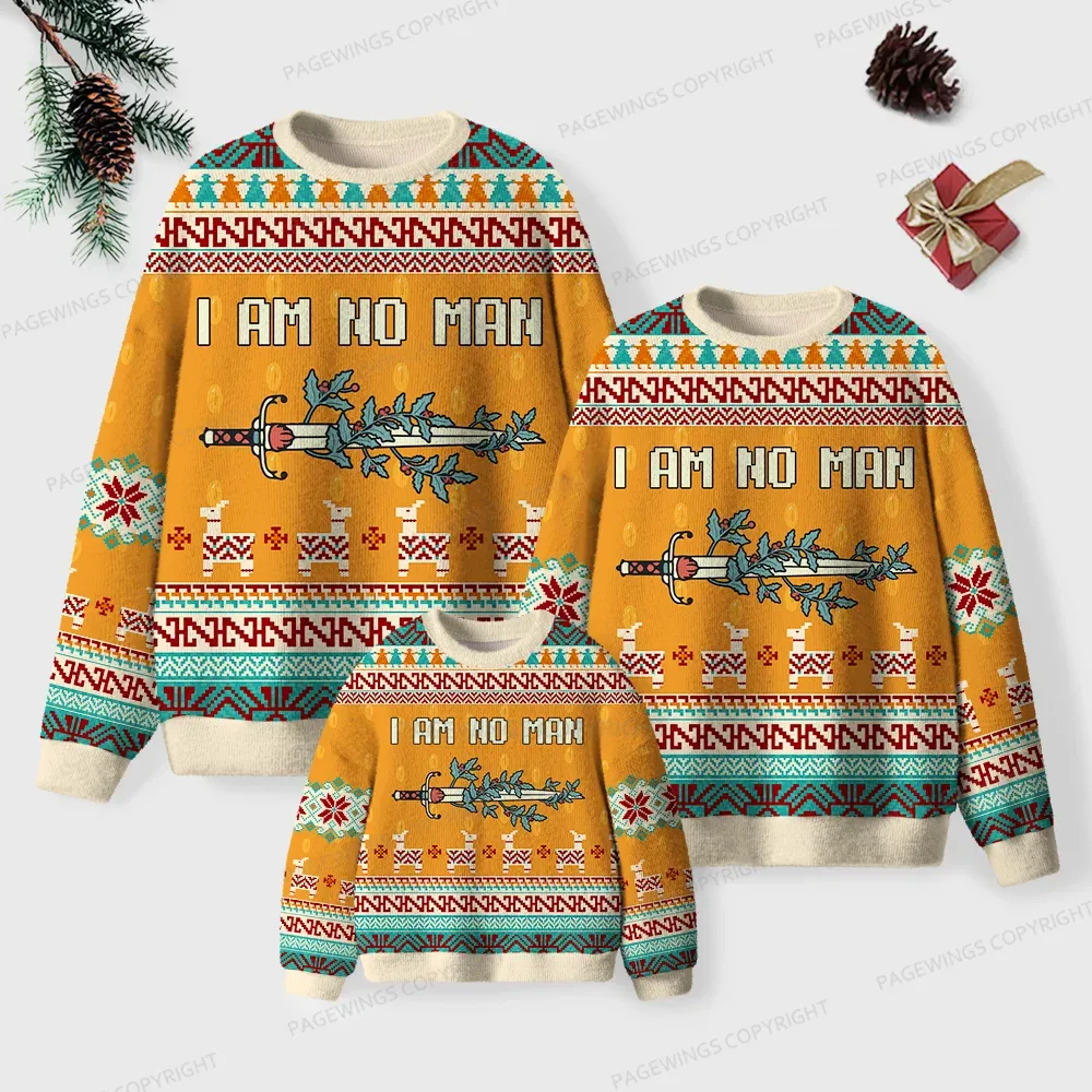 Pagewings I Am No Man Unisex Ugly Knit Sweatshirt