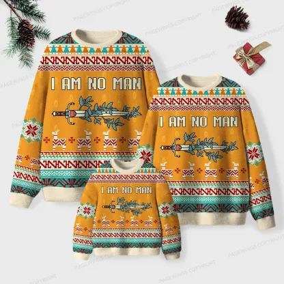 Pagewings I Am No Man Unisex Ugly Knit Sweatshirt