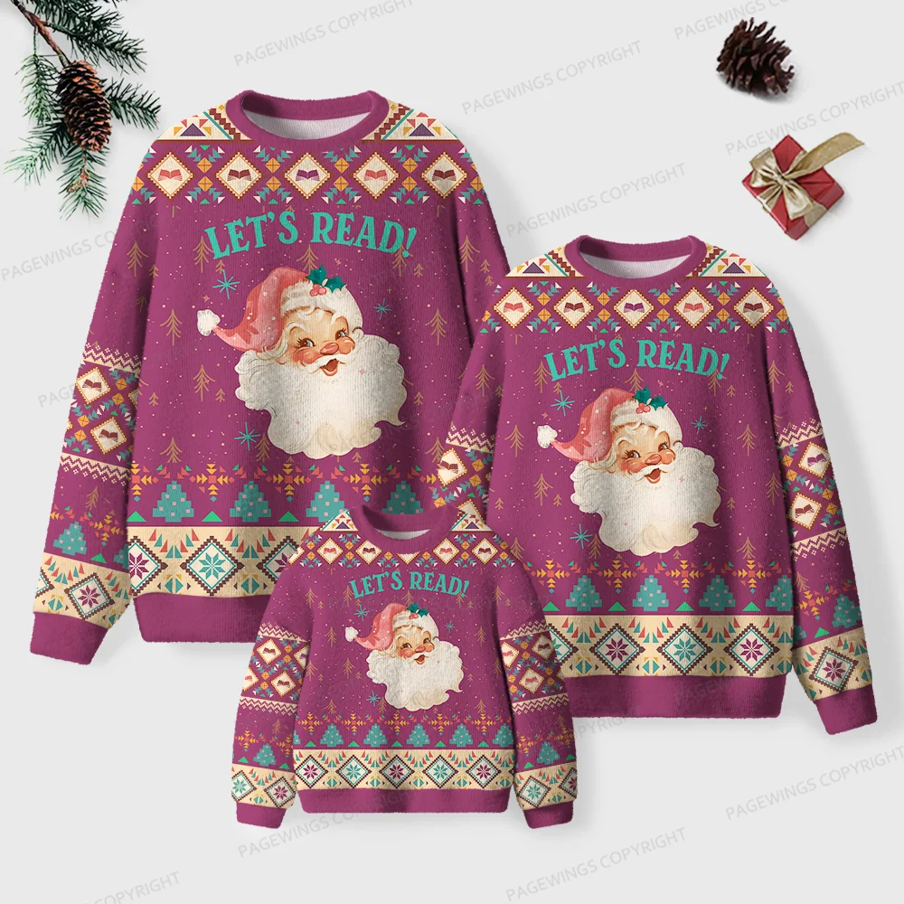 Pagewings Let’s Read Unisex Ugly Knit Sweatshirt