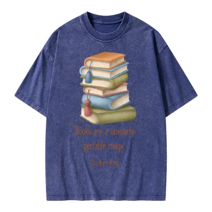 Pagewings Books Are A Uniquely Portable Magic Unisex Washed T-shirt