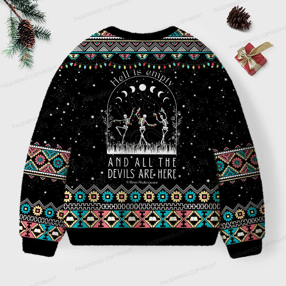 Pagewings Hell Is Empty And All The Devils Are Here Unisex Ugly Knit Sweatshirt