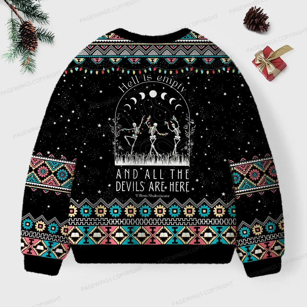 Pagewings Hell Is Empty And All The Devils Are Here Unisex Ugly Knit Sweatshirt