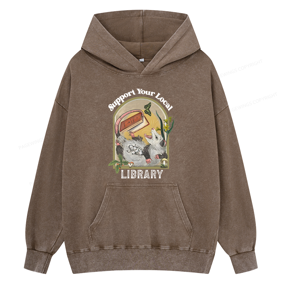 Pagewings Library Readers Make Leaders Jersey Unisex Washed Hoodie