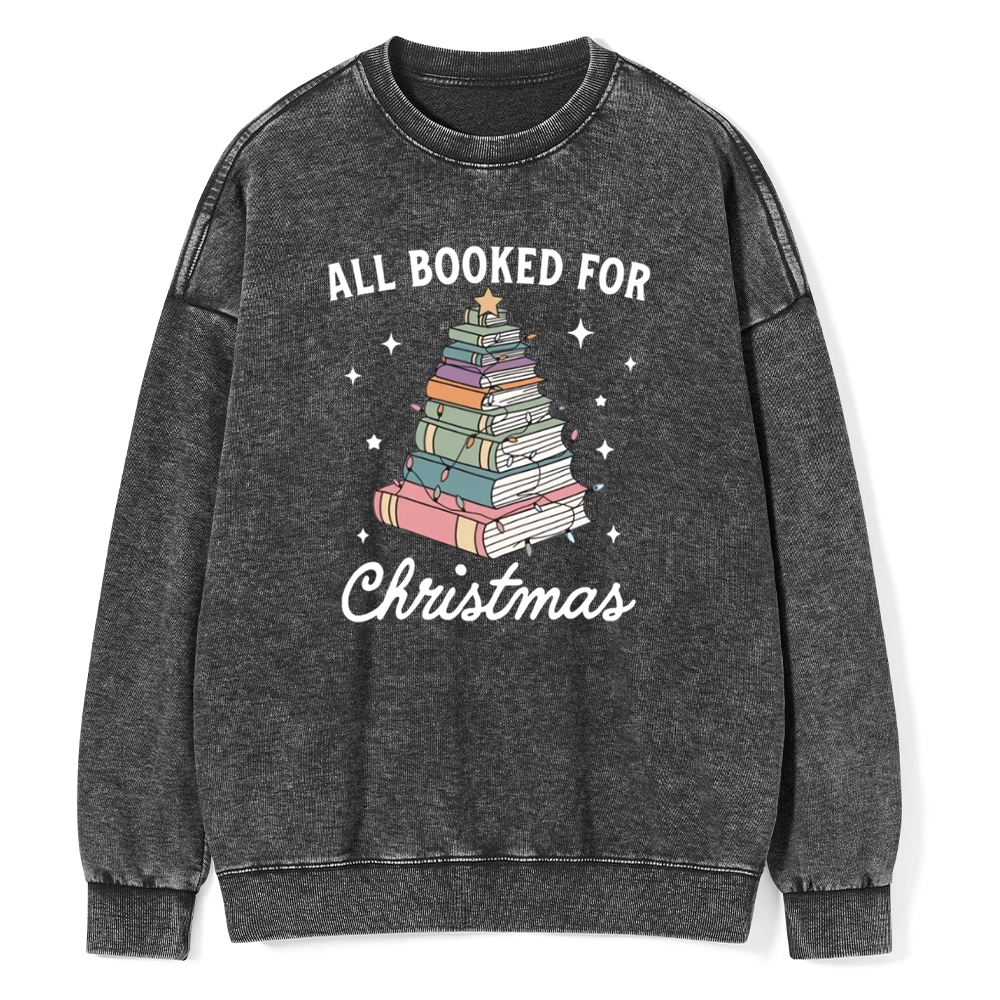 Pagewings All Booked For Christmas Unisex Washed Sweatshirt