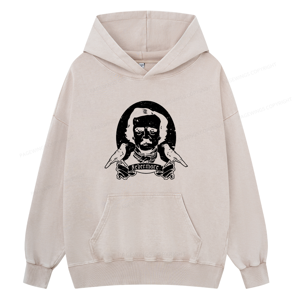 Pagewings Never More Unisex Washed Hoodie