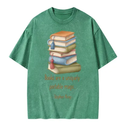 Pagewings Books Are A Uniquely Portable Magic Unisex Washed T-shirt