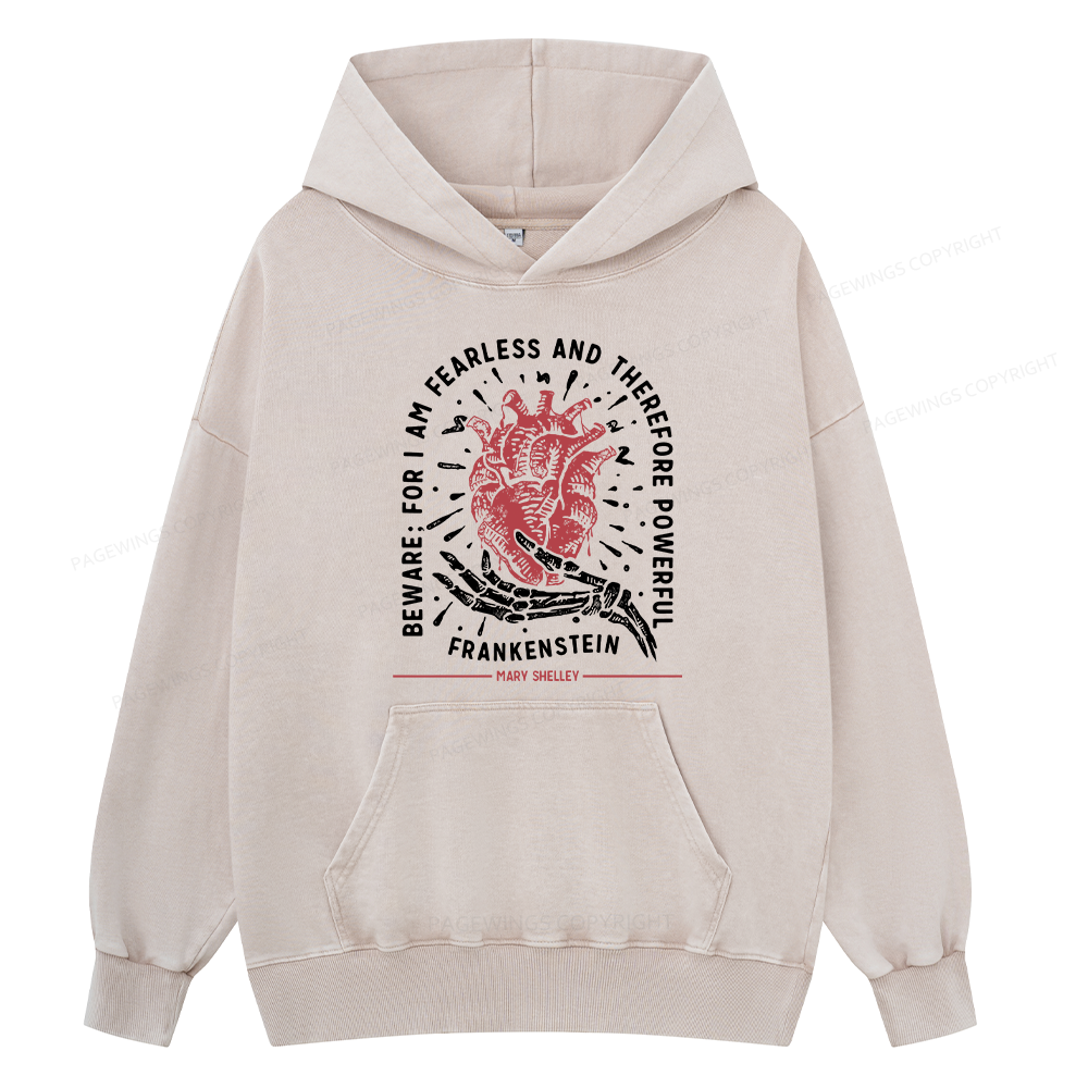 Pagewings For I Am Fearless And Therefore Powerful Unisex Washed Hoodie