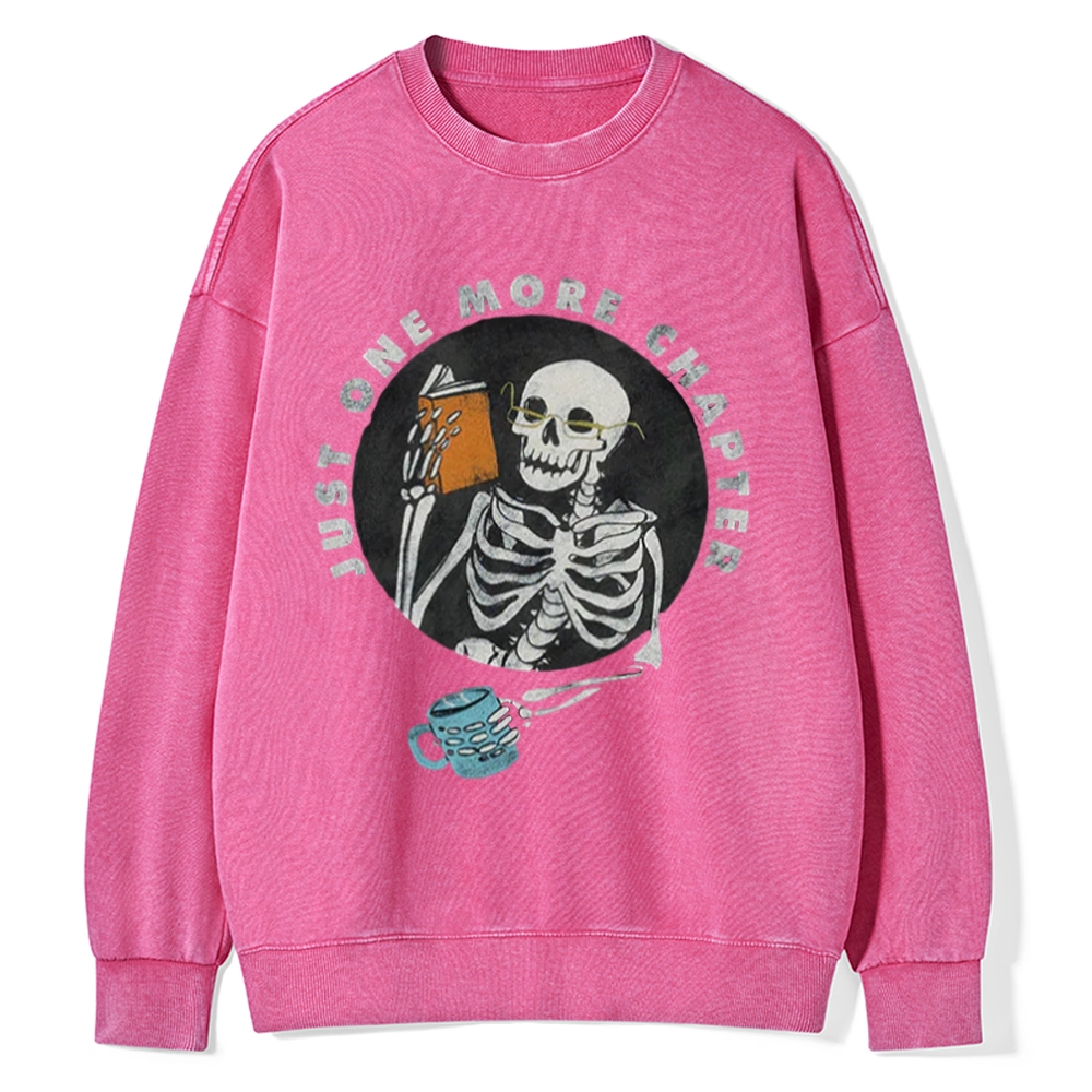 Pagewings Halloween Just One More Chapter Unisex Washed Sweatshirt