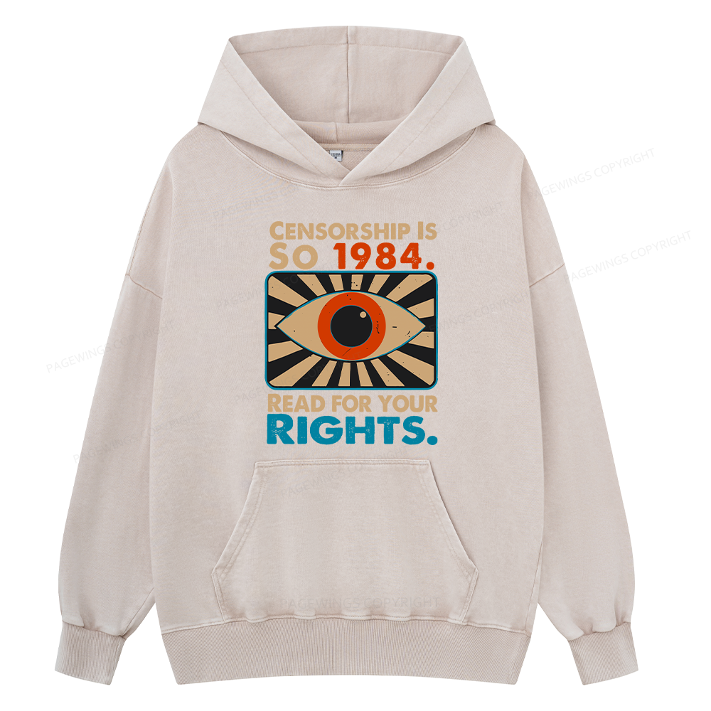 Pagewings Read For Your Rights Unisex Washed Hoodie