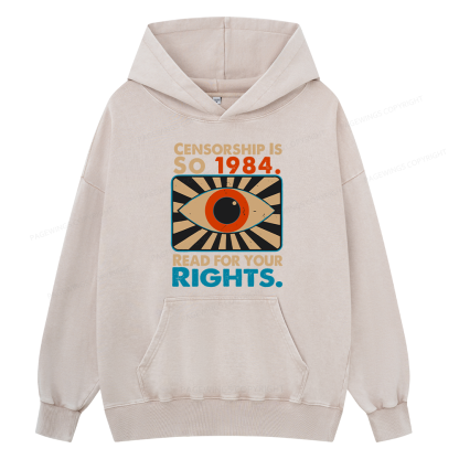 Pagewings Read For Your Rights Unisex Washed Hoodie