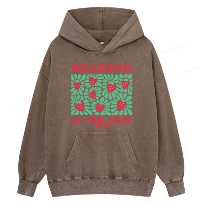 Pagewings Reading Is My Jam Unisex Washed Hoodie