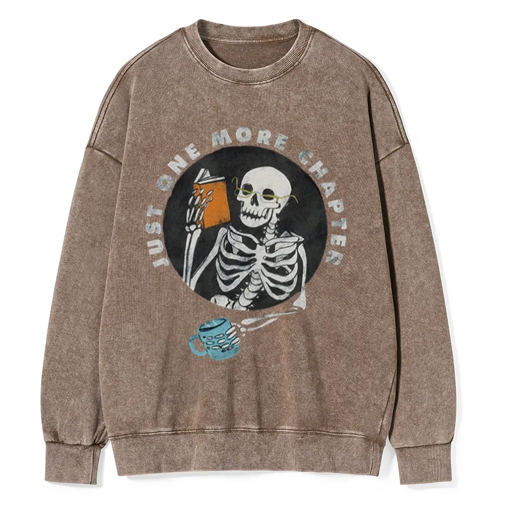 Pagewings Halloween Just One More Chapter Unisex Washed Sweatshirt