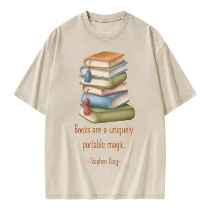 Pagewings Books Are A Uniquely Portable Magic Unisex Washed T-shirt