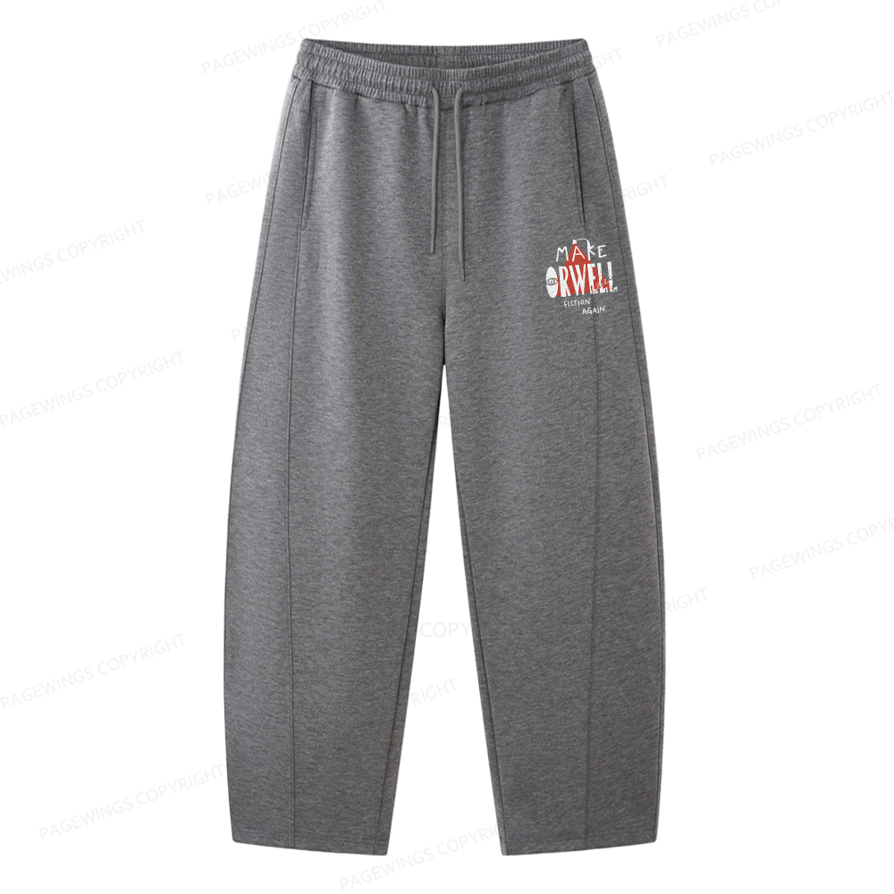 Pagewings Make Orwell Fiction Again Unisex Barrel Sweatpants