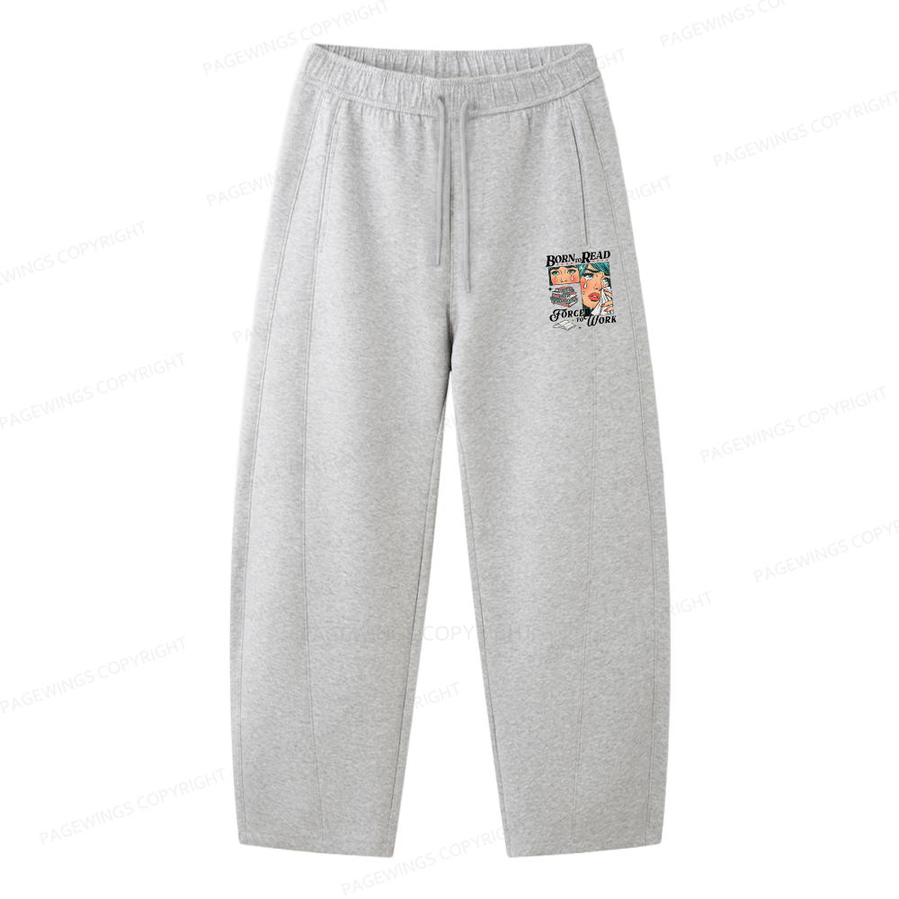 Pagewings Born To Read Bookish Unisex Barrel Sweatpants