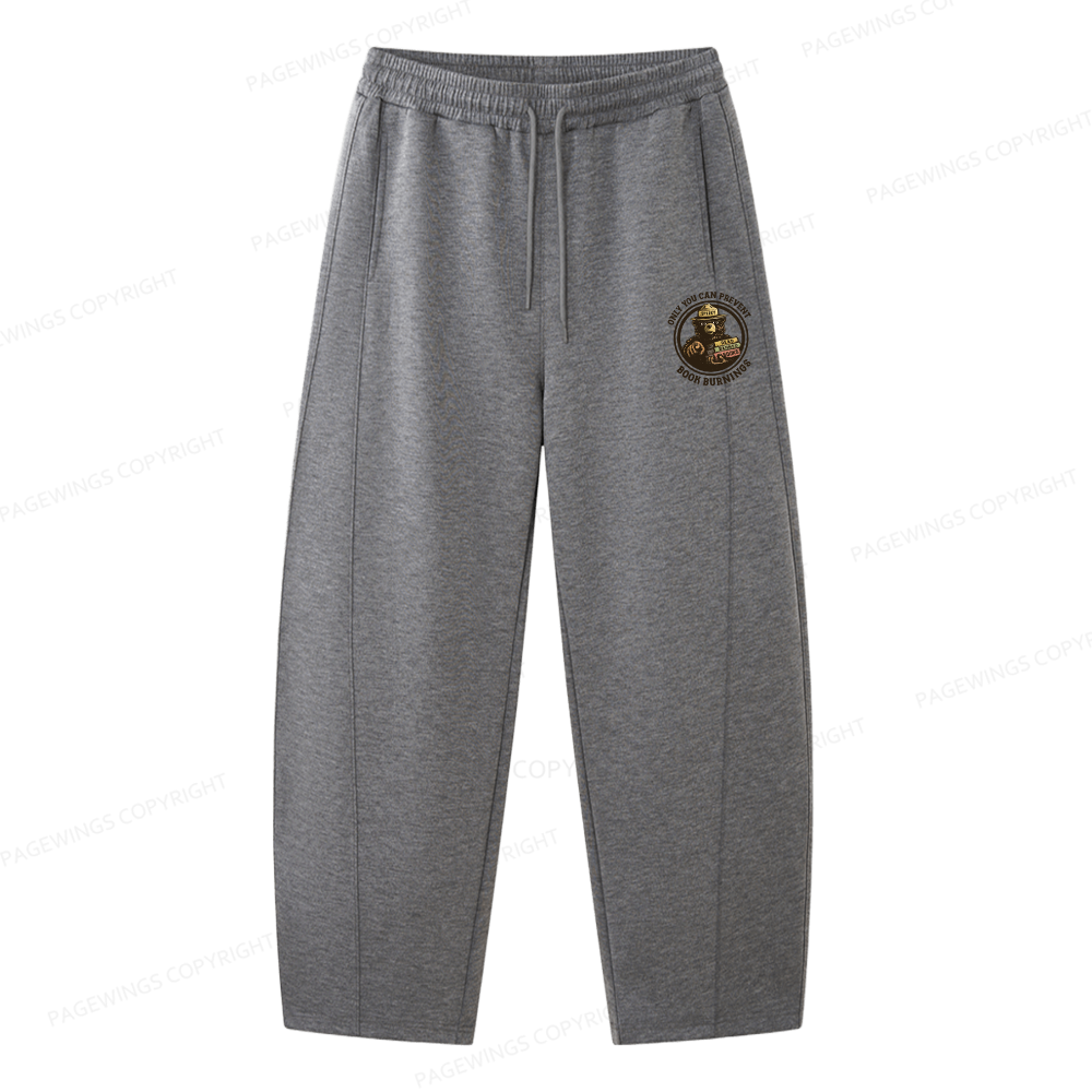 Pagewings Only You Can Prevent Book Burnings Unisex Barrel Sweatpants