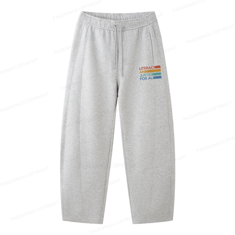 Pagewings Literacy and Justice For All Unisex Barrel Sweatpants