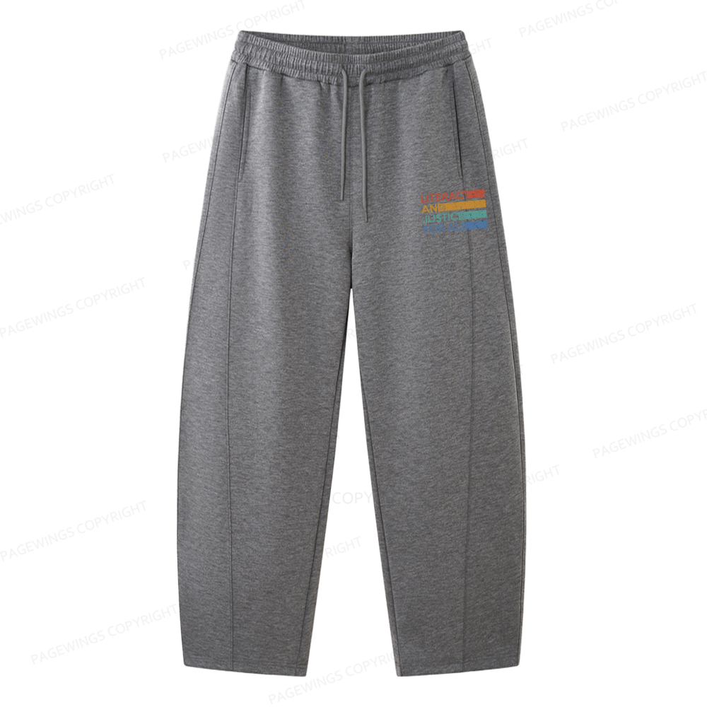 Pagewings Literacy and Justice For All Unisex Barrel Sweatpants