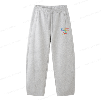 Pagewings Everyone belongs at the library Unisex Barrel Sweatpants