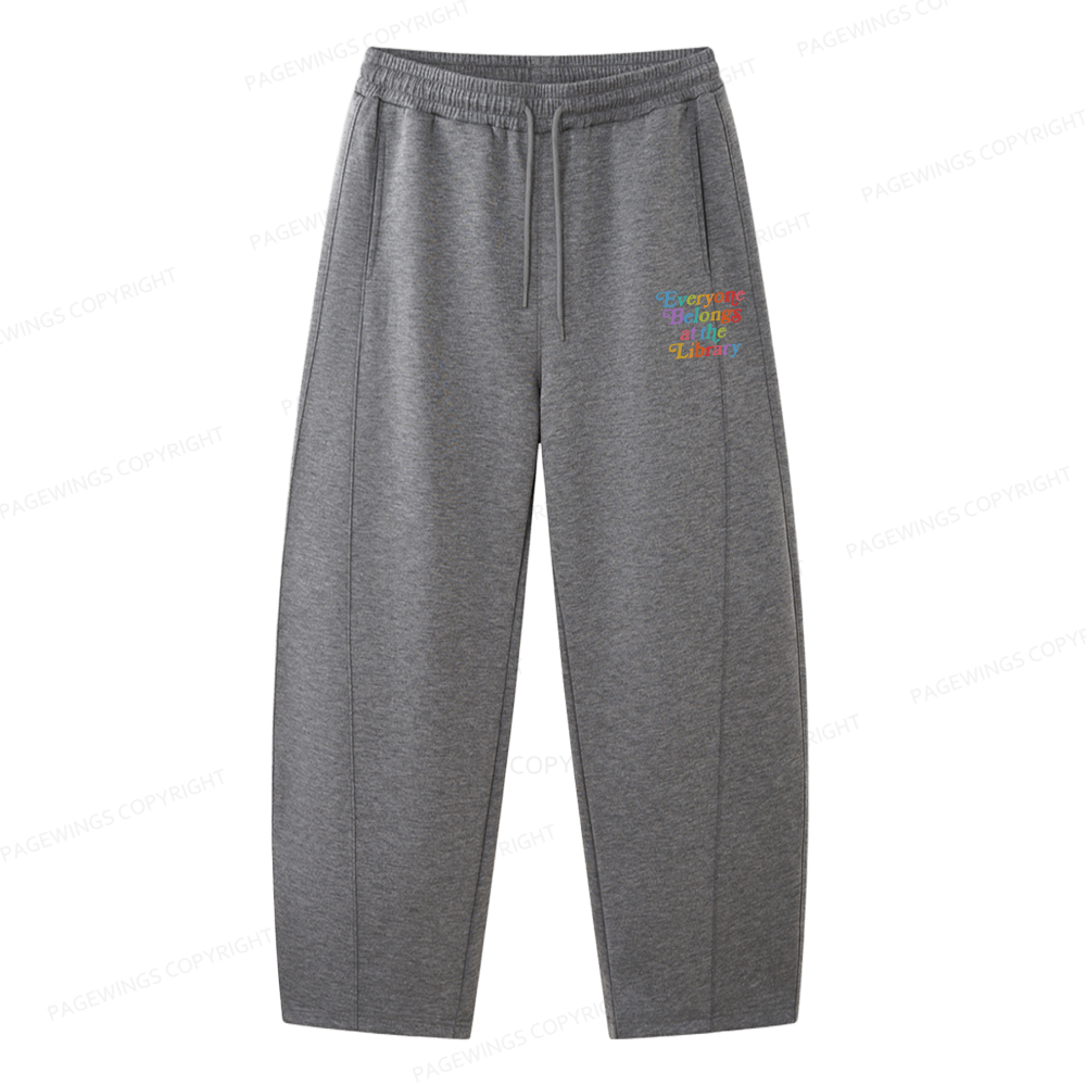 Pagewings Everyone belongs at the library Unisex Barrel Sweatpants