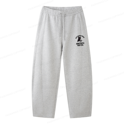 Pagewings Read Books Drink Coffee Fight Evil Unisex Barrel Sweatpants