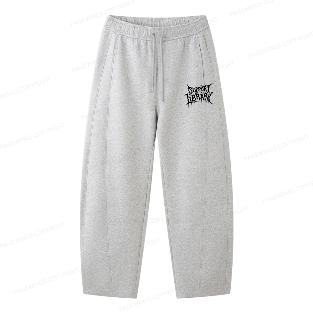 Pagewings Support Your Local Library Unisex Barrel Sweatpants