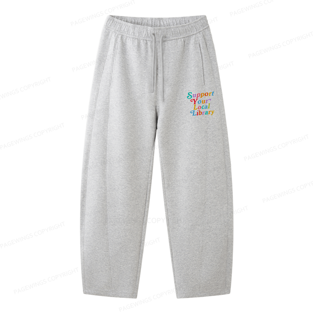 Pagewings Support Your Local Library Unisex Barrel Sweatpants