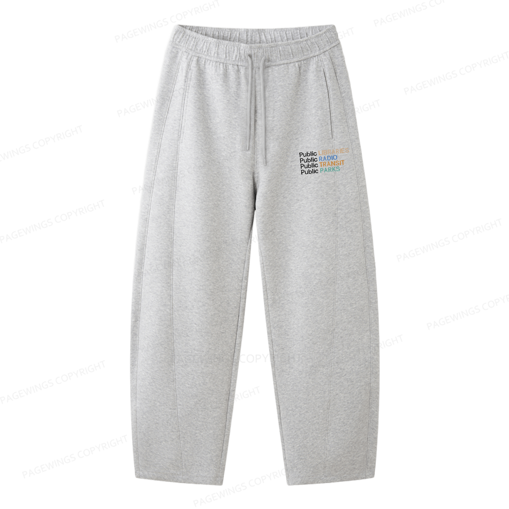 Pagewings Public Libraries Radio Transit Parks Unisex Barrel Sweatpants