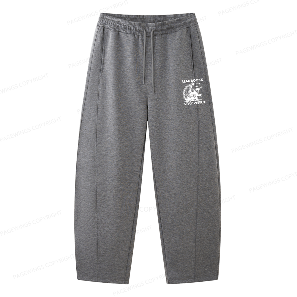 Pagewings Read Books Stay Weird Unisex Barrel Sweatpants