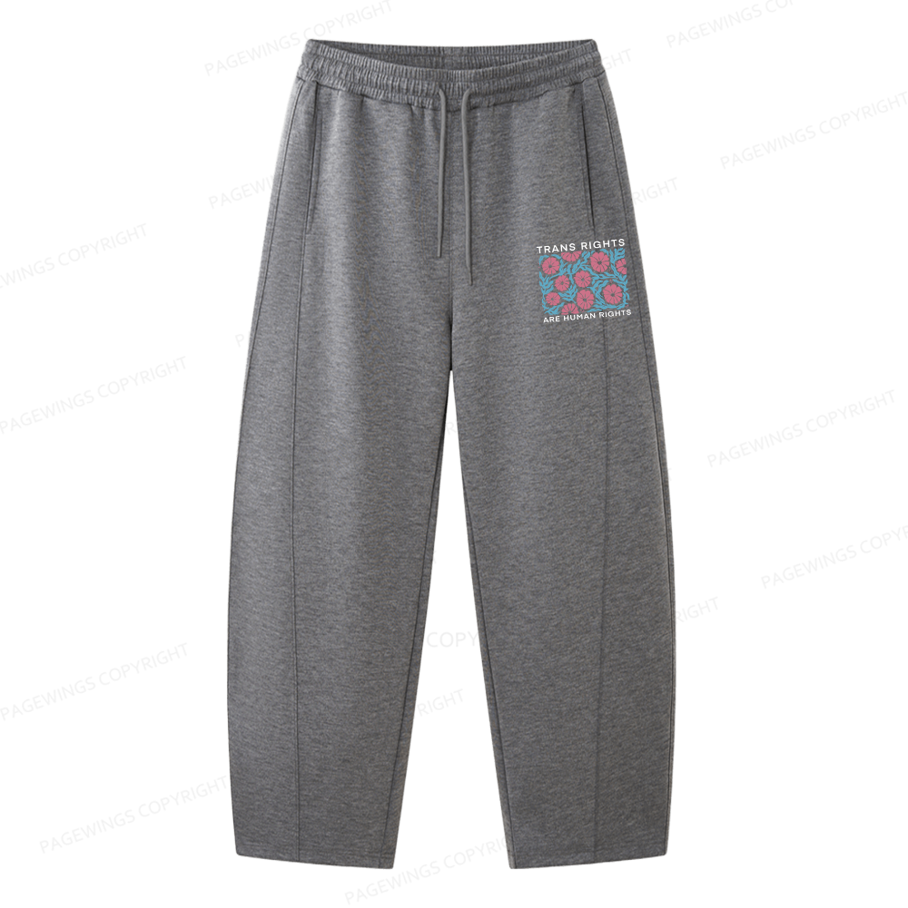 Pagewings Trans Rights Are Human Rights Unisex Barrel Sweatpants
