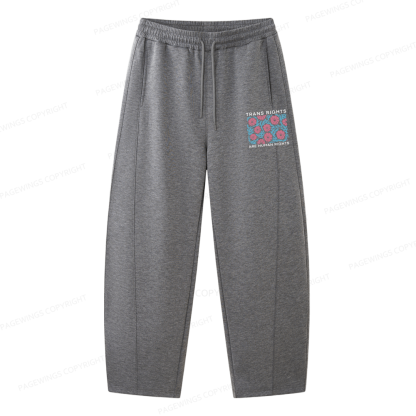 Pagewings Trans Rights Are Human Rights Unisex Barrel Sweatpants