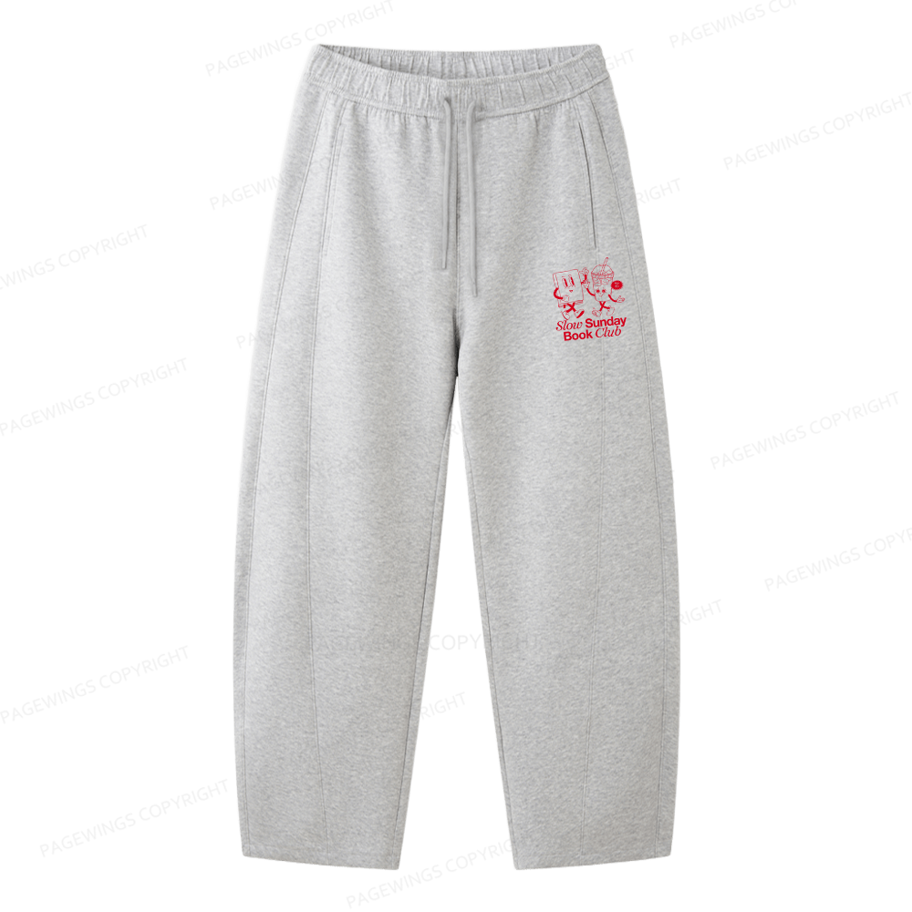 Pagewings Slow Sunday Book Club Unisex Barrel Sweatpants