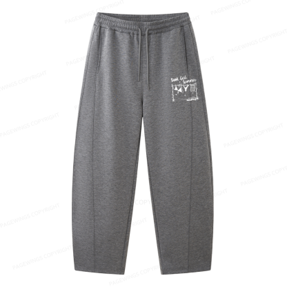 Pagewings Book Girl Summer Bookish Unisex Barrel Sweatpants