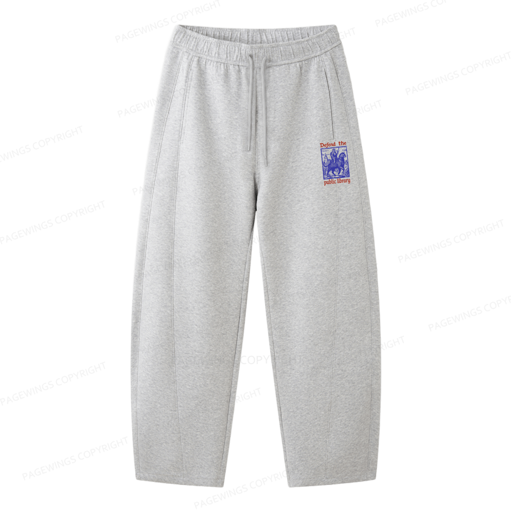 Pagewings Defend the Public Library Unisex Barrel Sweatpants