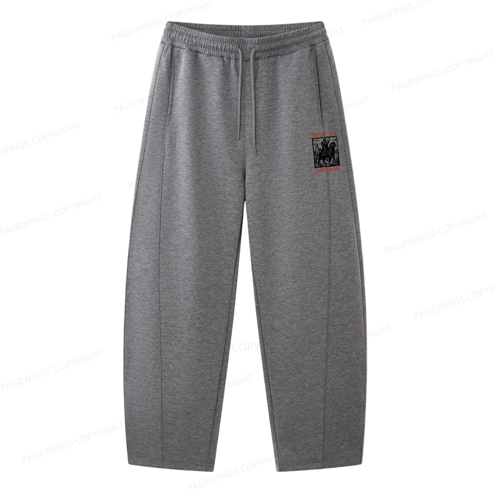 Pagewings Defend the Public Library Unisex Barrel Sweatpants