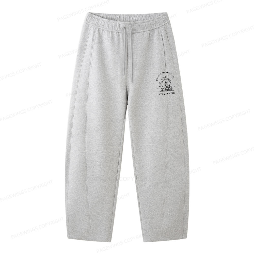Pagewings Read Books Be Kind Stay Weird Unisex Barrel Sweatpants