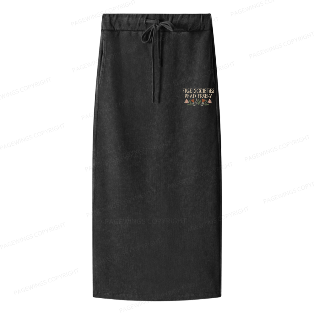 Pagewings Read Freely Women Washed Long Skirts