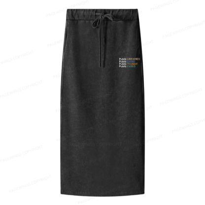 Pagewings Public Libraries Radio Transit Parks Women Washed Long Skirts