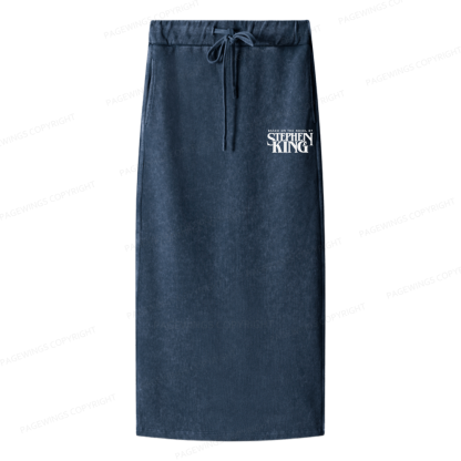 Pagewings Based On A Novel By Stephen King Women Washed Long Skirts