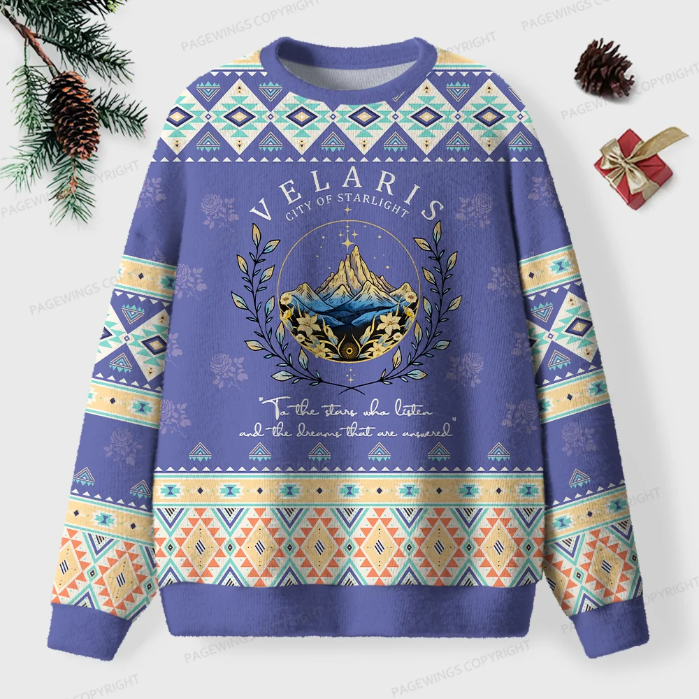 Pagewings Velaris City Of Starlight Unisex Ugly Knit Sweatshirt