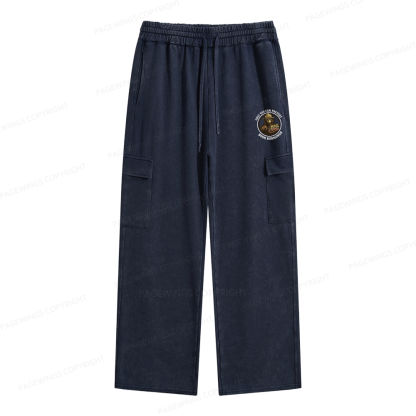 Pagewings Only You Can Prevent Book Burnings Unisex Washed Cargo Sweatpants