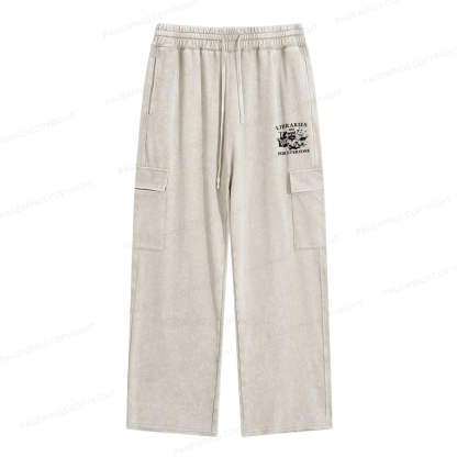 Pagewings Libraries Are For Everyone Unisex Washed Cargo Sweatpants