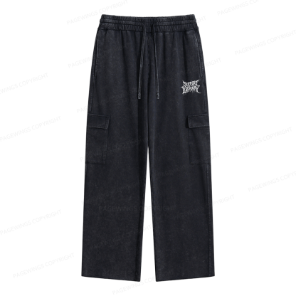 Pagewings Support Your Local Library Unisex Washed Cargo Sweatpants