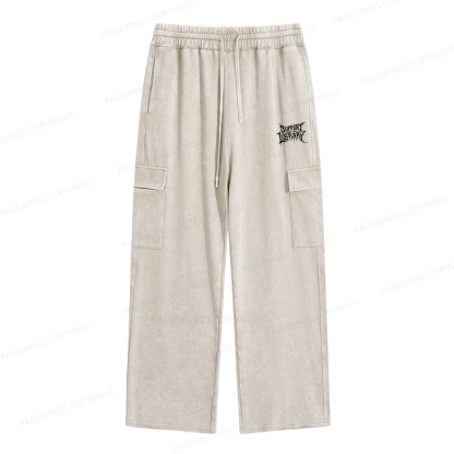 Pagewings Support Your Local Library Unisex Washed Cargo Sweatpants