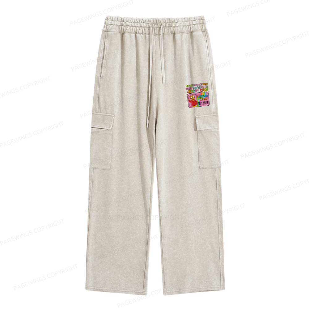 Pagewings Having Fun Isn't Hard When You've Got A Library Card Unisex Washed Cargo Sweatpants
