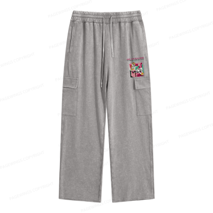 Pagewings Library Week Poster 1996 Unisex Washed Cargo Sweatpants