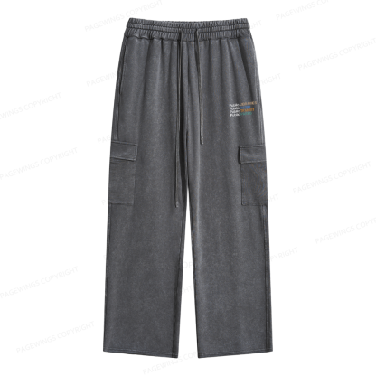 Pagewings Public Libraries Radio Transit Parks Unisex Washed Cargo Sweatpants