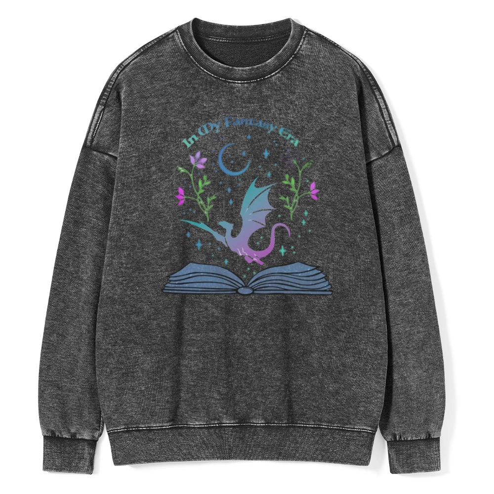 Pagewings In My Fantasy Book Era Unisex Washed Sweatshirt