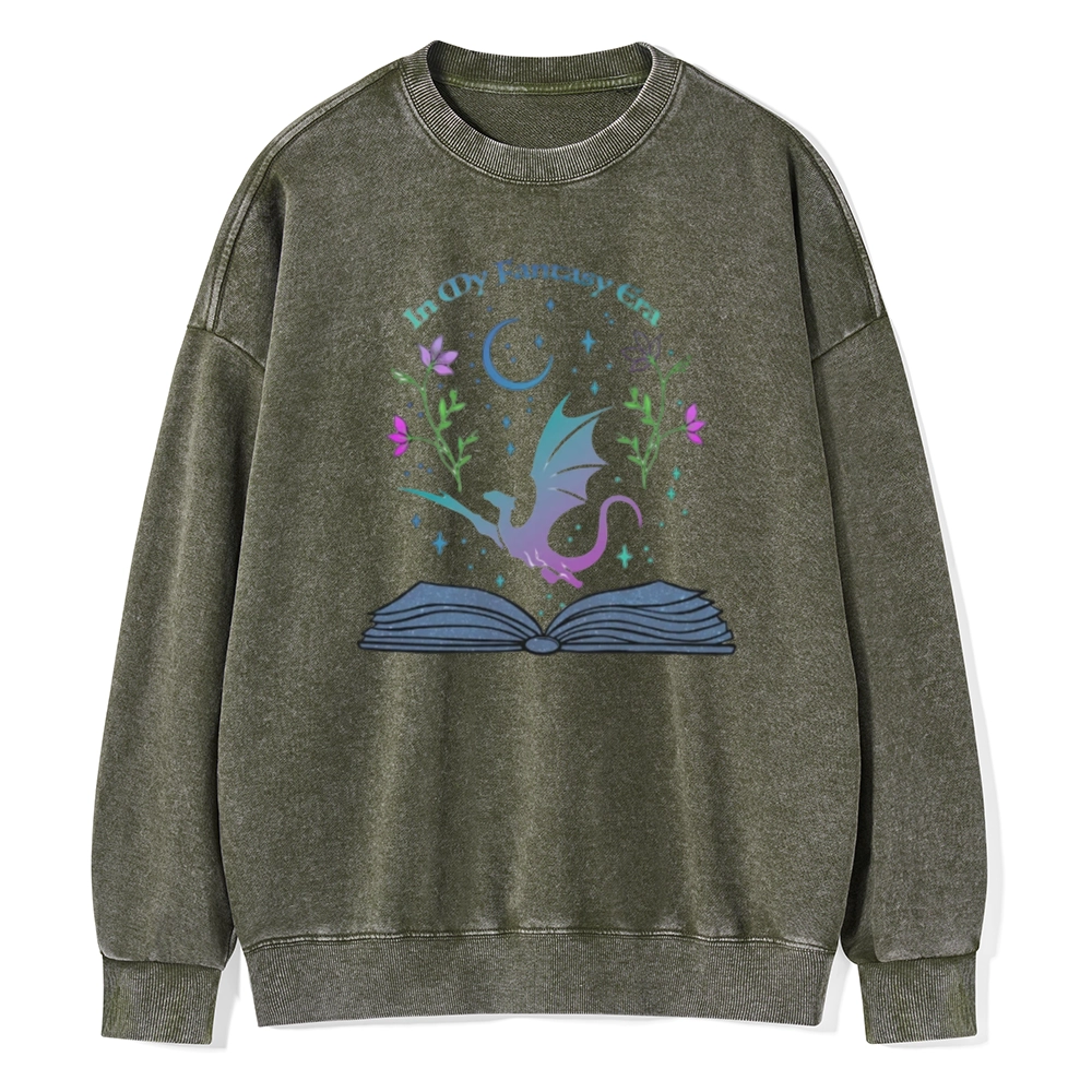 Pagewings In My Fantasy Book Era Unisex Washed Sweatshirt